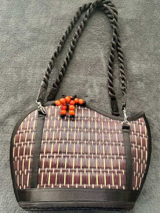 Baskets Of Cambodia Handbags - Baskets of Cambodia Saraye Purse – Woven Grass Boho Handbag